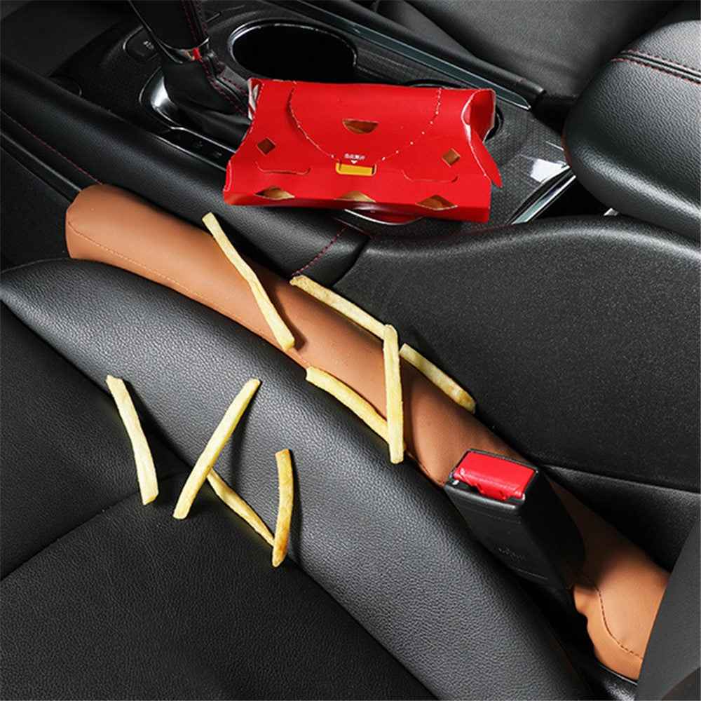 SNBLO 1 Pair Microfiber Leather Car Seat Seam Filling Strip Vehicle Seat Gap Filler Strip - Wine Red