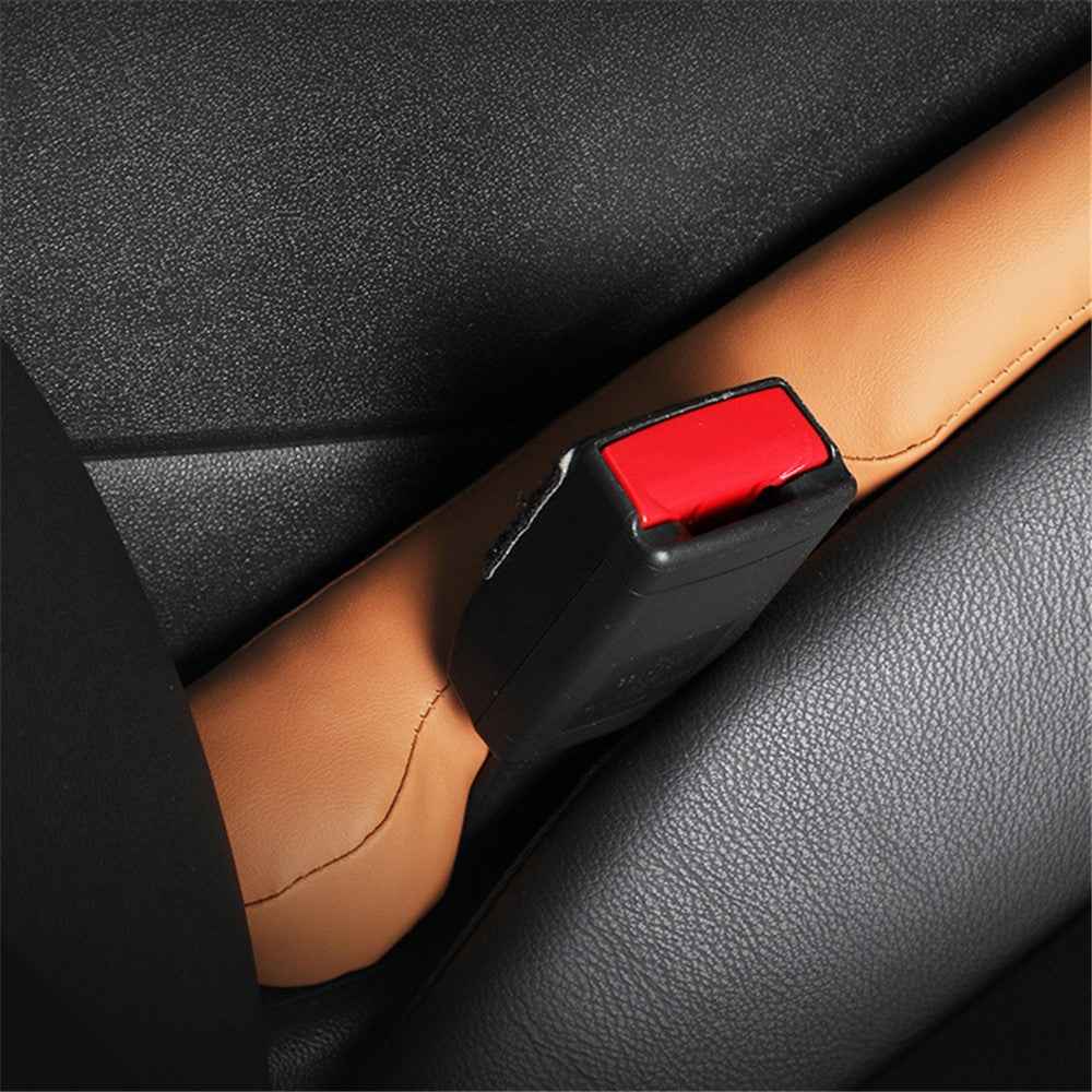 SNBLO 1 Pair Microfiber Leather Car Seat Seam Filling Strip Vehicle Seat Gap Filler Strip - White
