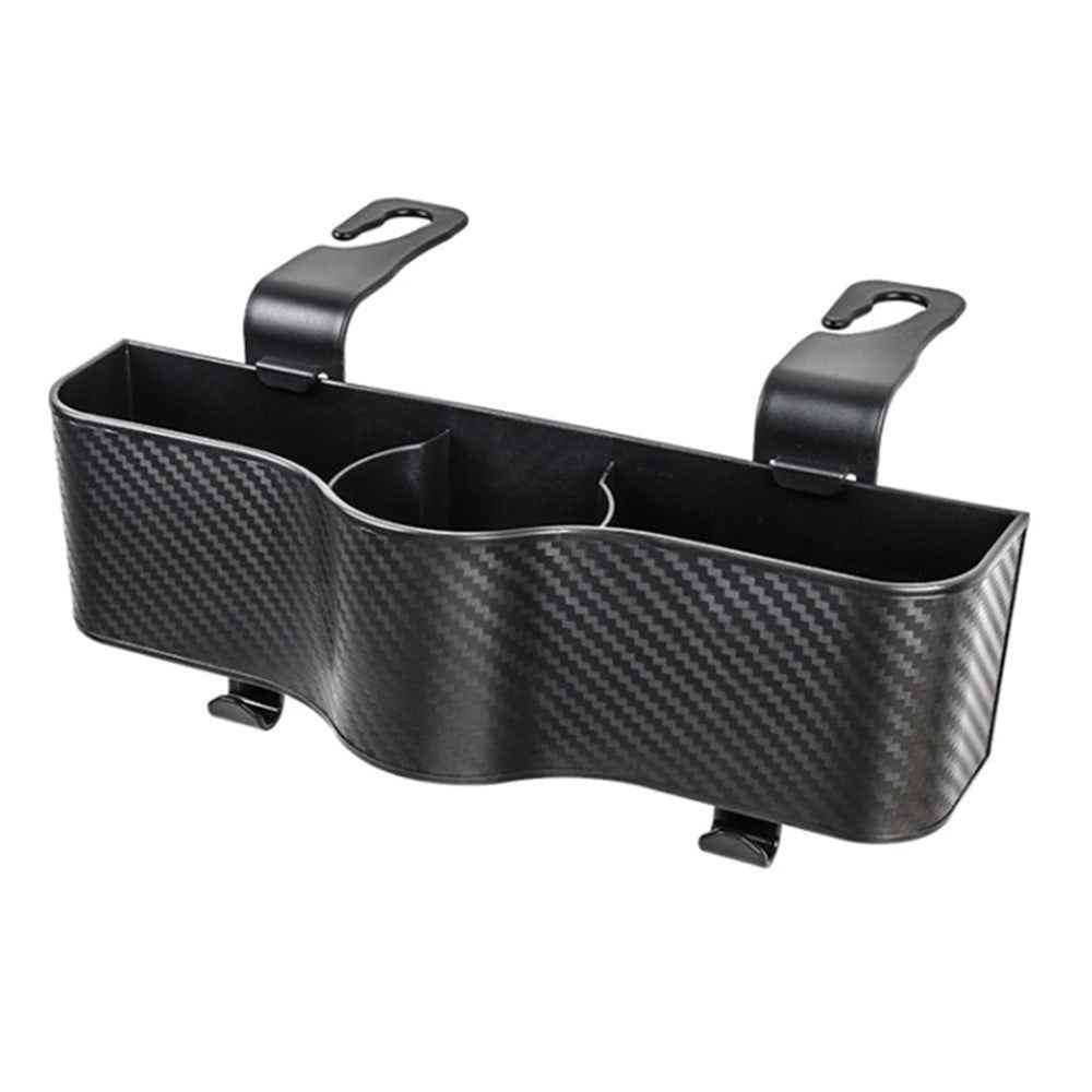 Car Seat Back Storage Box Sundries Organizer Carbon Fiber Texture Plastic Hanging Case