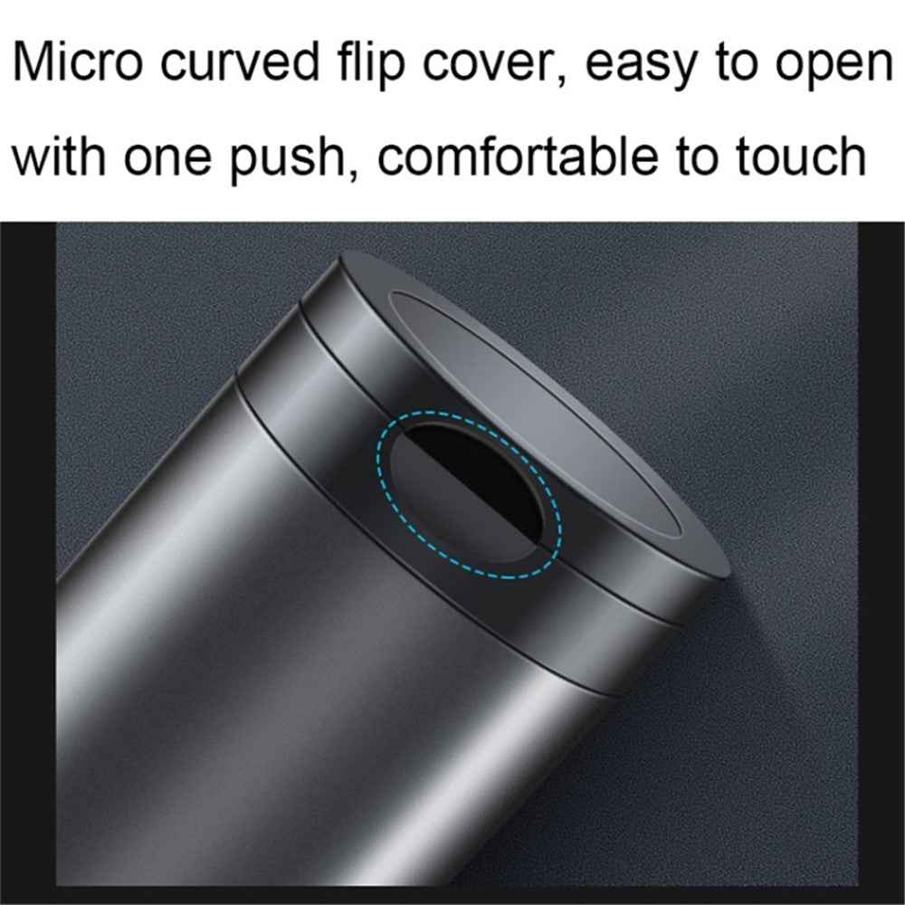 Aluminum Alloy Car Ashtray with LED Light Flame Retardant Good Sealing Ash Storage Holder - Silver