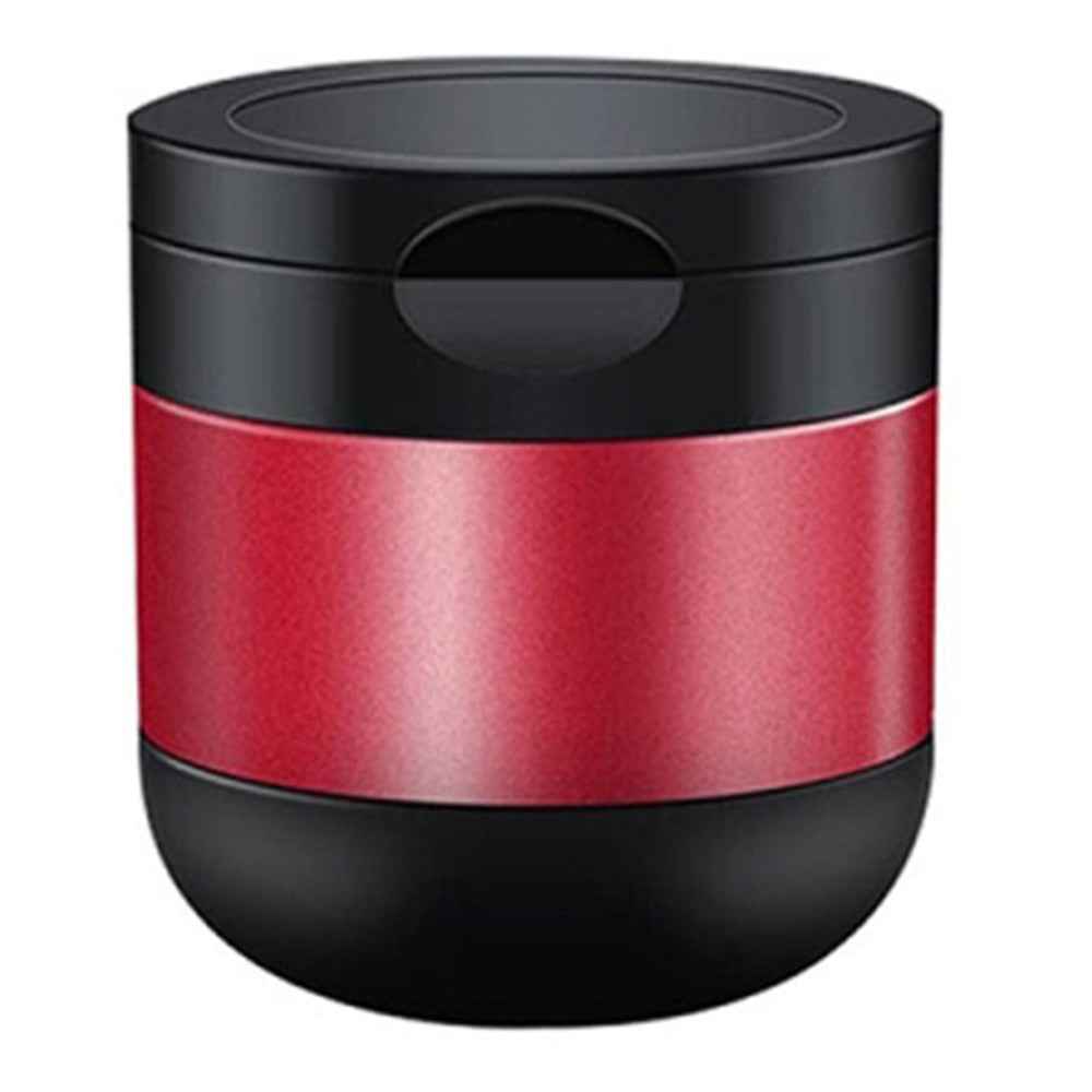 Aluminum Alloy Car Ashtray with LED Light Flame Retardant Good Sealing Ash Storage Holder - Red