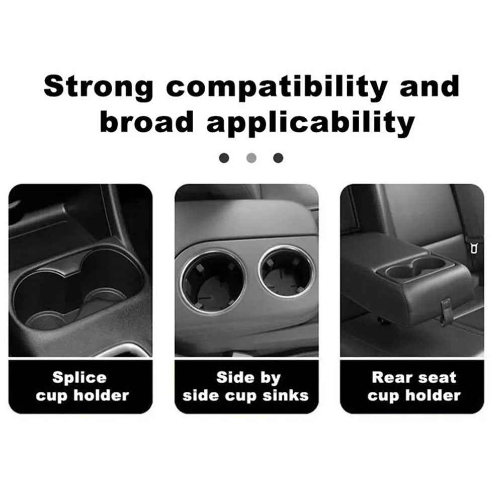SD-1043 Multi-function Organizer Table Car Cup Holder Expander with Rotating Tray - Black