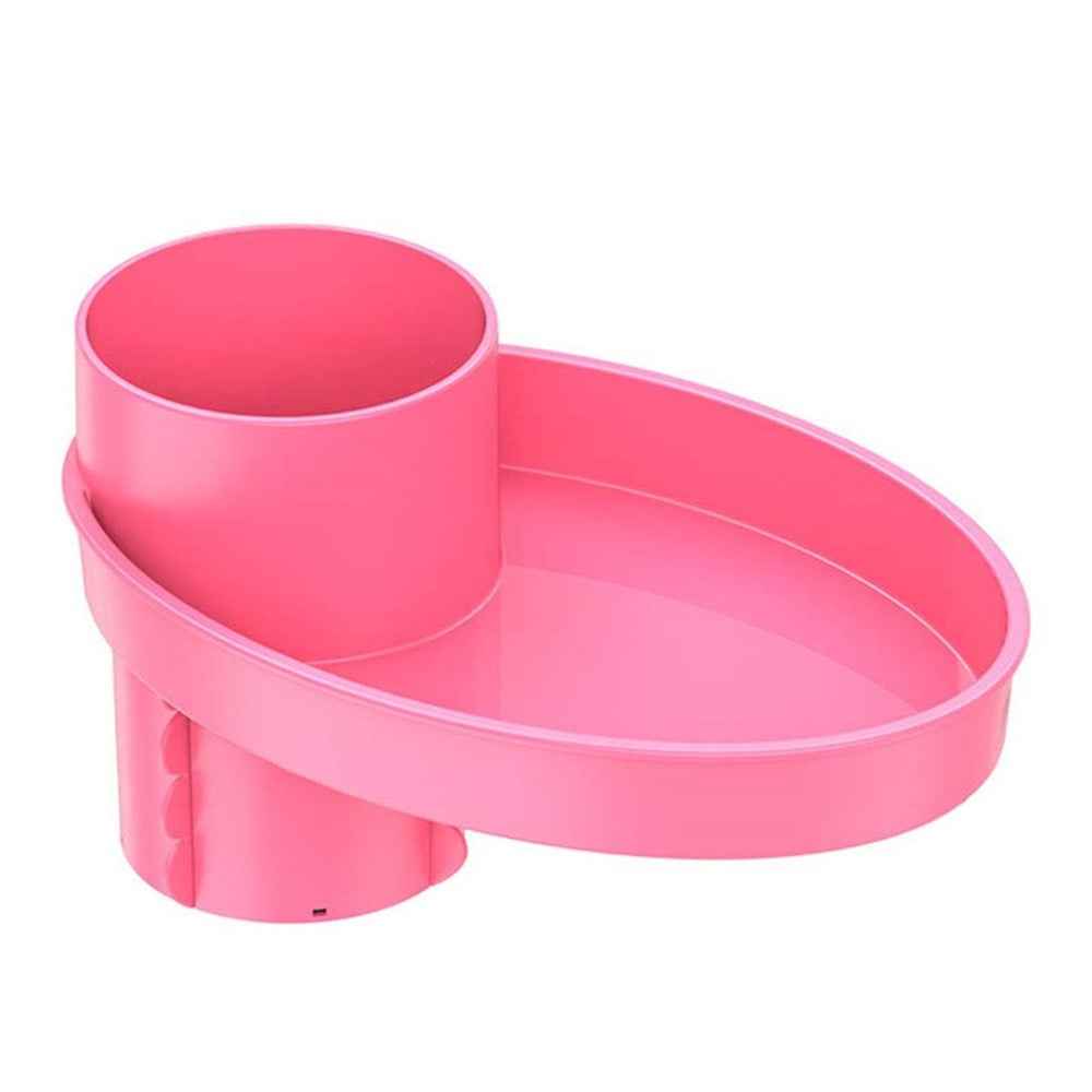 SD-1043 Multi-function Organizer Table Car Cup Holder Expander with Rotating Tray - Pink