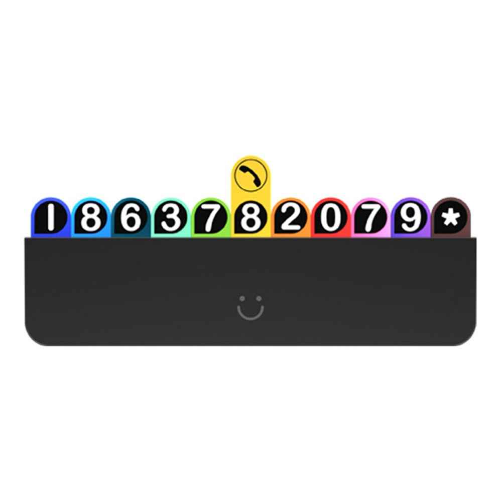 BBDD Hidden Car Phone Number Card Plastic Temporary Parking Plate Auto Accessories - Rainbow Color