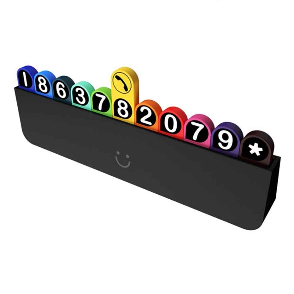 BBDD Hidden Car Phone Number Card Plastic Temporary Parking Plate Auto Accessories - Rainbow Color