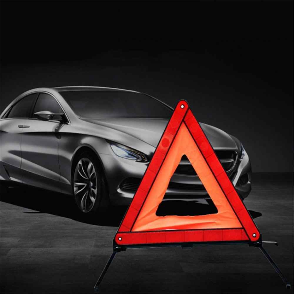 Car Emergency Breakdown Warning Triangle Reflective Safety Hazard Folded Stop Sign Reflector