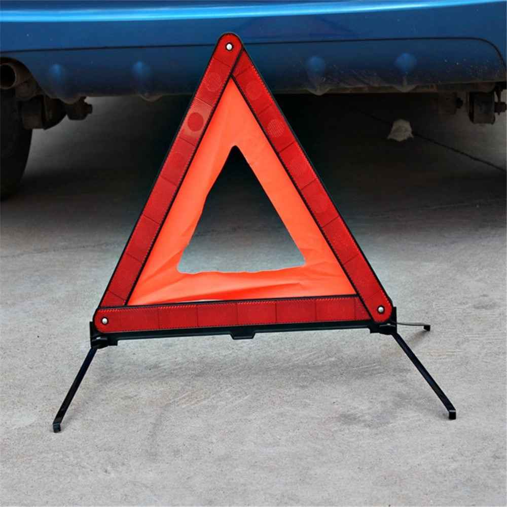 Car Emergency Breakdown Warning Triangle Reflective Safety Hazard Folded Stop Sign Reflector