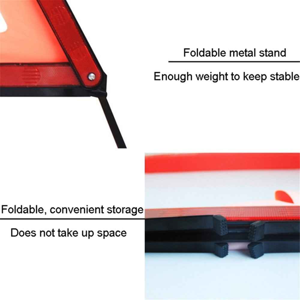Car Emergency Breakdown Warning Triangle Reflective Safety Hazard Folded Stop Sign Reflector