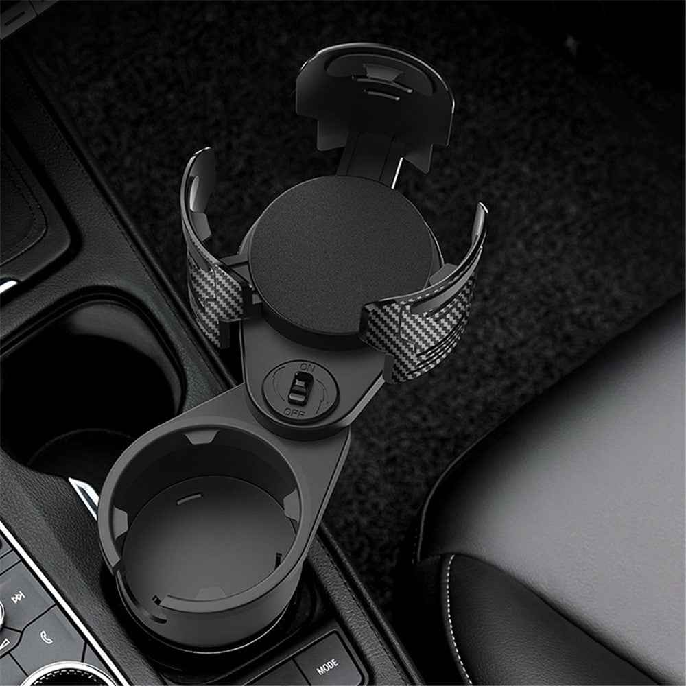 2-Layer Car Water Cup Holder Car Seat Multifunctional Adjustable Water Cup Drink Holder (Size: L)