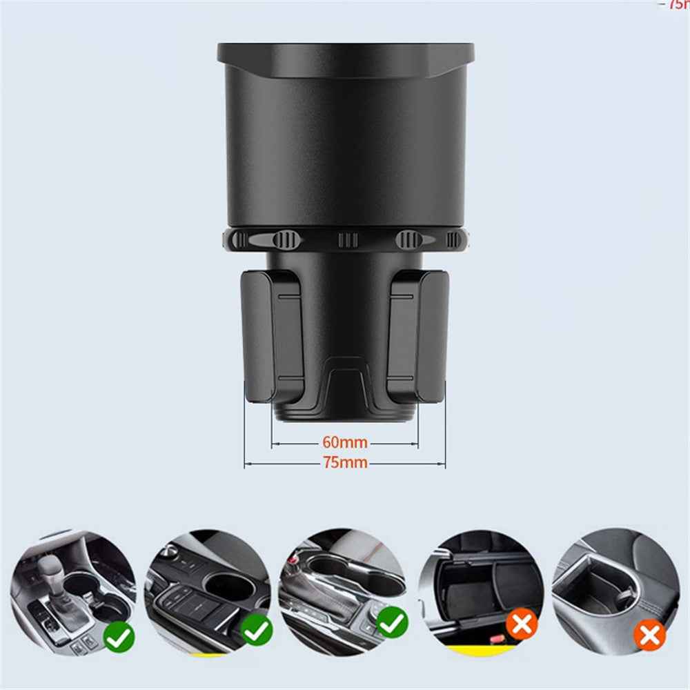 Multifunctional Car Water Cup Holder Car Seat Up Layer Stretchable Water Cup Drink Holder (Size: S)