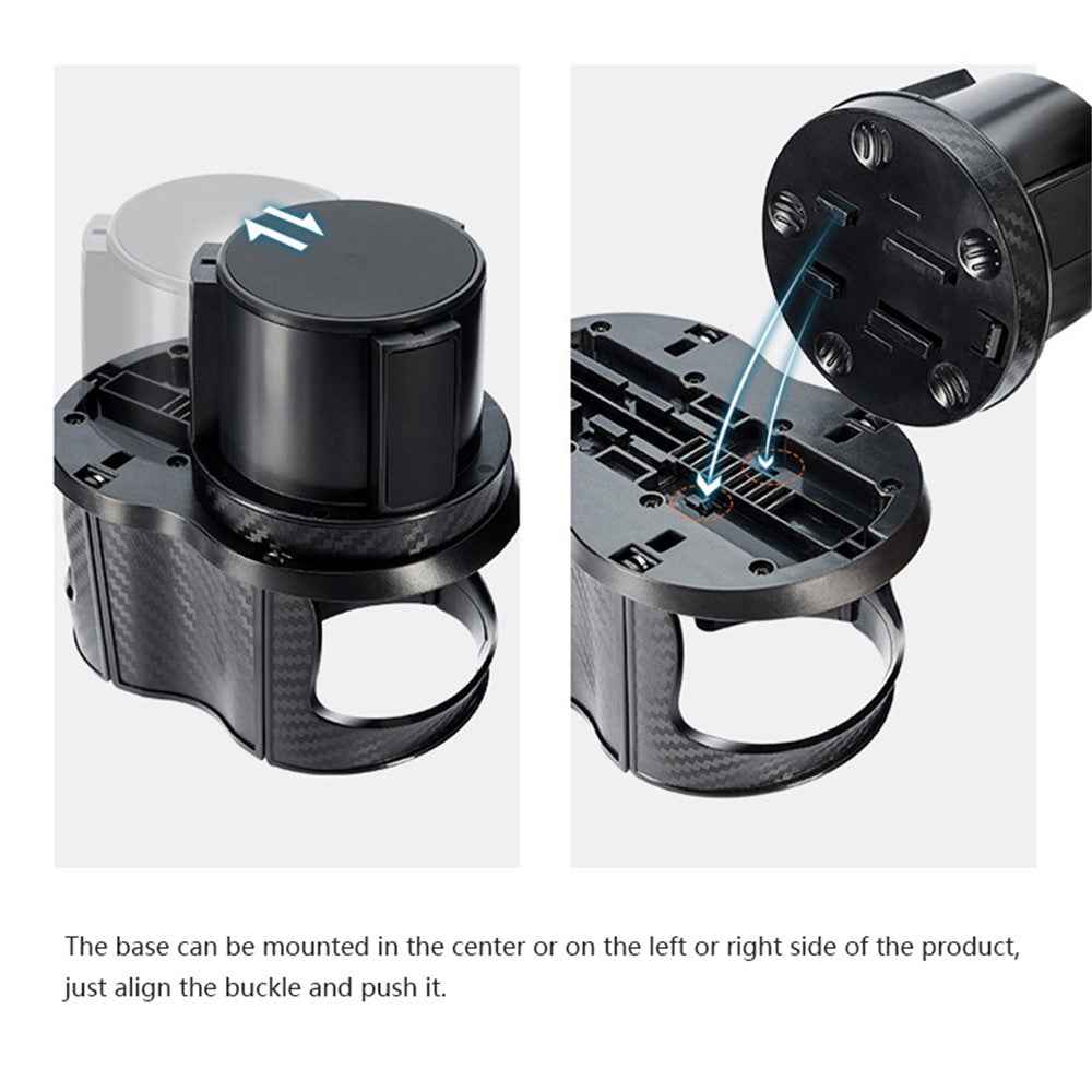 Carbon Fiber Pattern Car Water Cup Holder Multifunctional Car Drink Holder with Rotatable Base - Gold