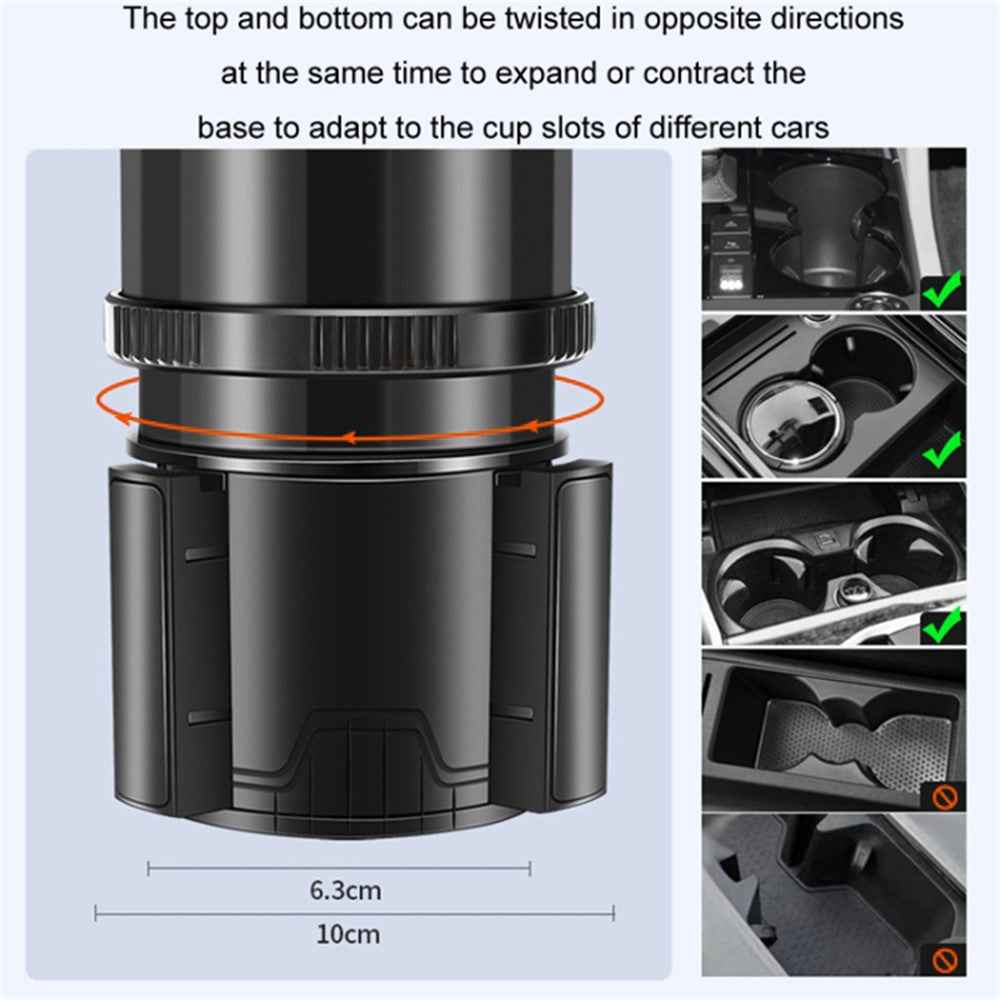 3-in-1 Multifunctional Car Water Cup Holder with Removable Ashtray Anti-Slip Adjustable Car Cup Drink Holder Expander Adapter