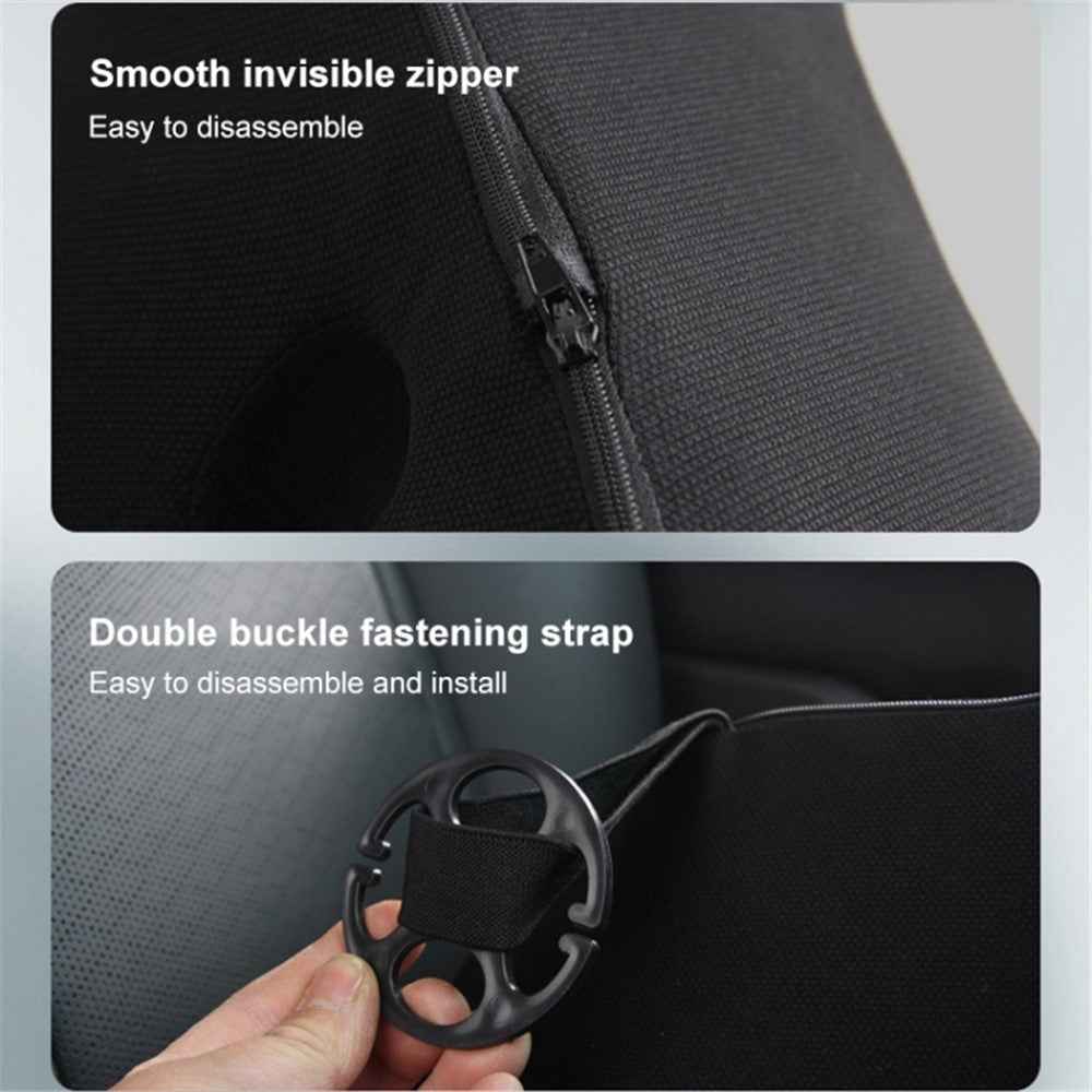 Car Seat Waist Support Cushion Memory Foam Breathable Fatigue Relieve Lumbar Cushion - Black