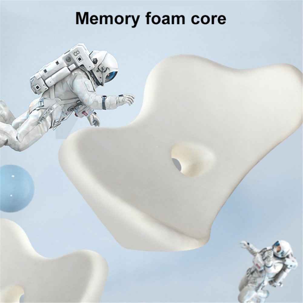 Car Seat Waist Support Cushion Memory Foam Breathable Fatigue Relieve Lumbar Cushion - Brown