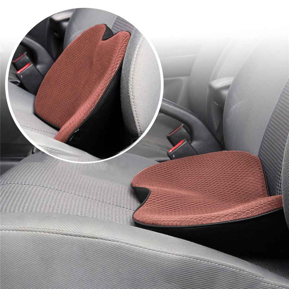 LOVERCAR Car Seat Waist Support Cushion Memory Foam Breathable Mini Seat Cushion - Brown