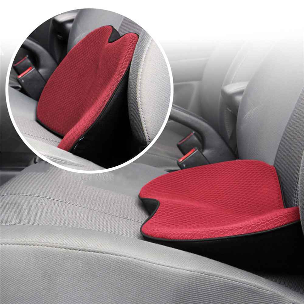 LOVERCAR Car Seat Waist Support Cushion Memory Foam Breathable Mini Seat Cushion - Red
