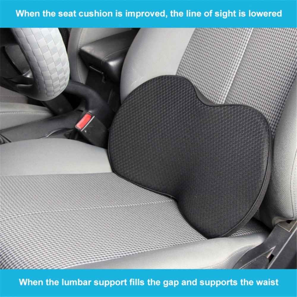 LOVERCAR Car Seat Waist Support Cushion Memory Foam Breathable Mini Seat Cushion - Red