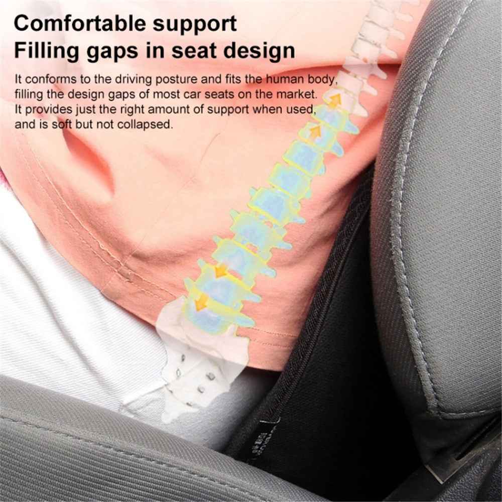 LOVERCAR Car Seat Waist Support Cushion Memory Foam Breathable Mini Seat Cushion - Red
