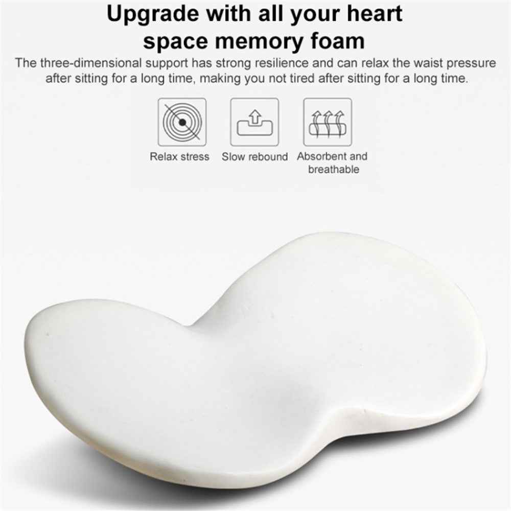 LOVERCAR Car Seat Waist Support Cushion Memory Foam Breathable Mini Seat Cushion - Red