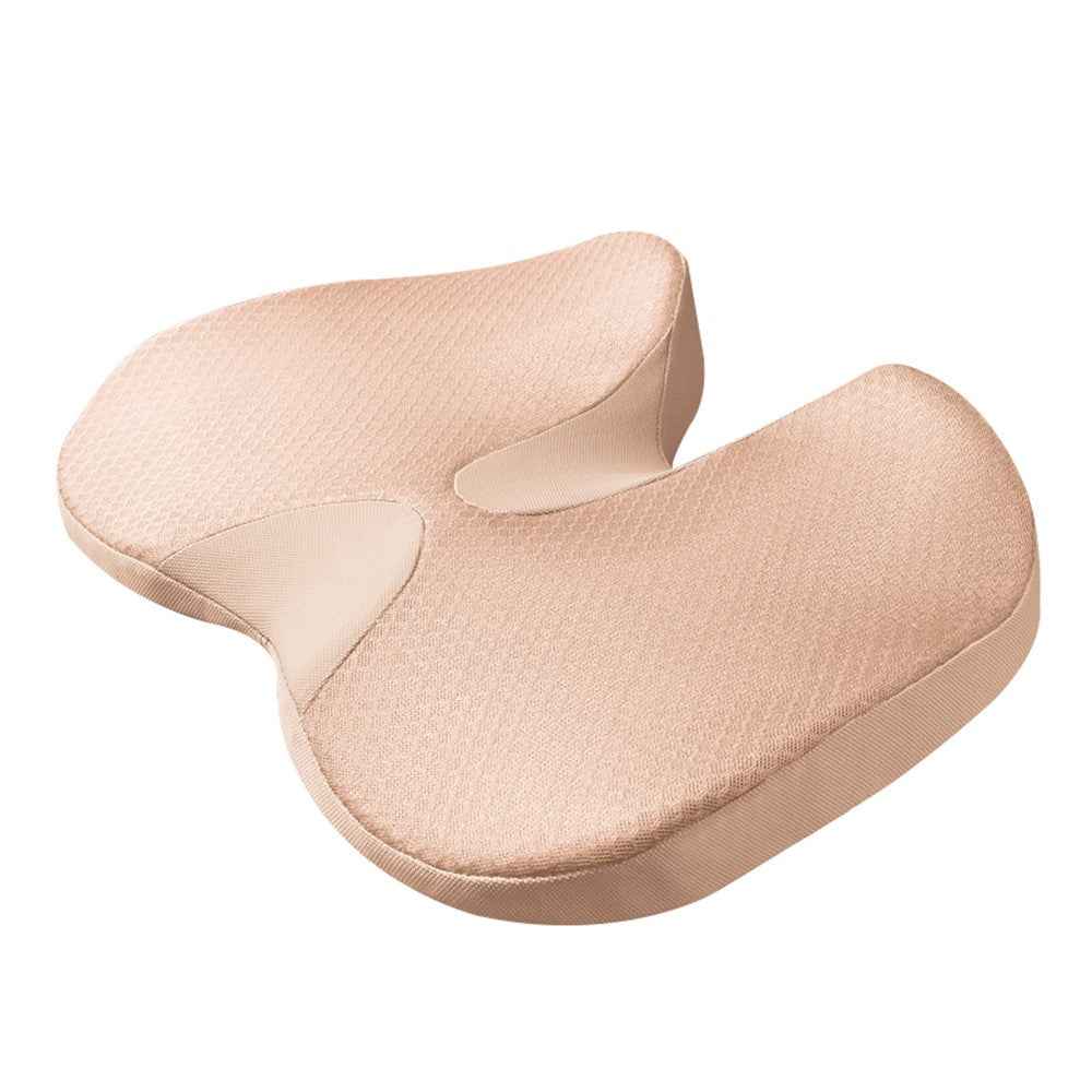 Car Seat Cushion Mesh Cloth+Memory Foam Breathable Fatigue Relief Seat Cushion - Beige