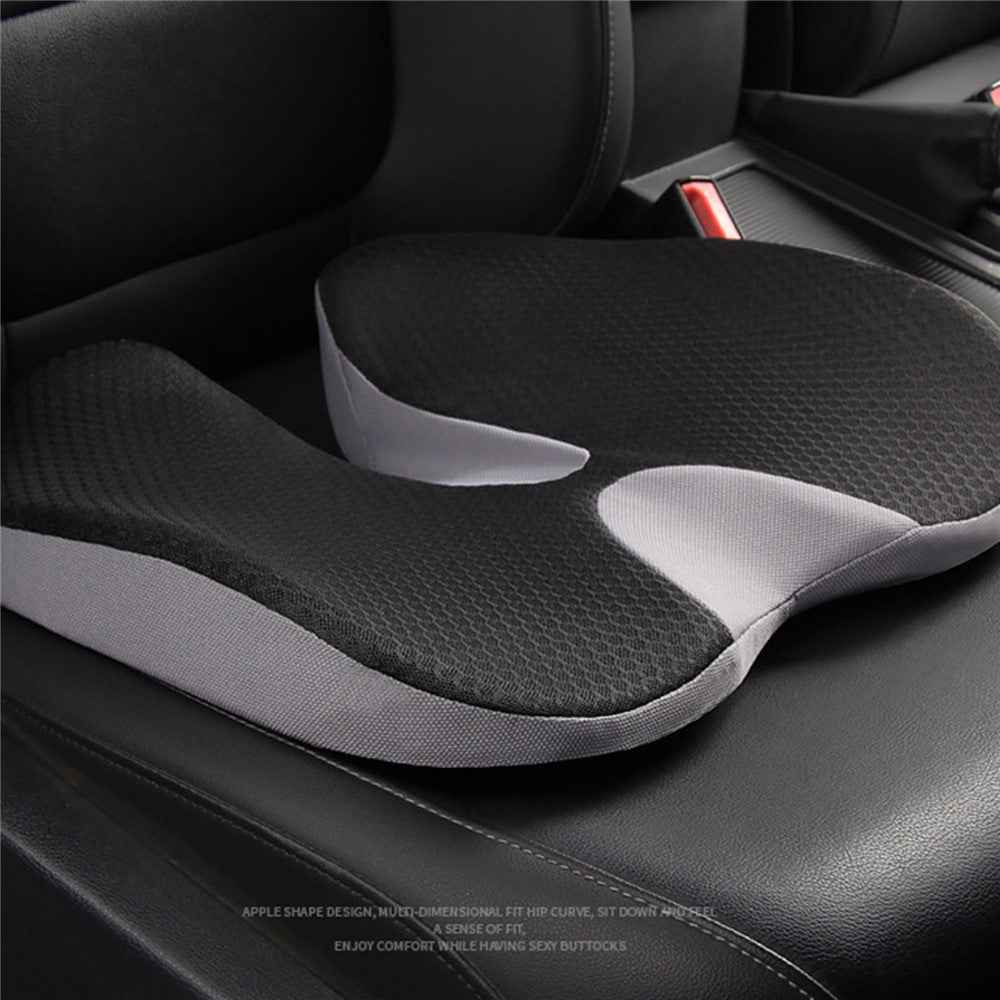 Car Seat Cushion Mesh Cloth+Memory Foam Breathable Fatigue Relief Seat Cushion - Beige
