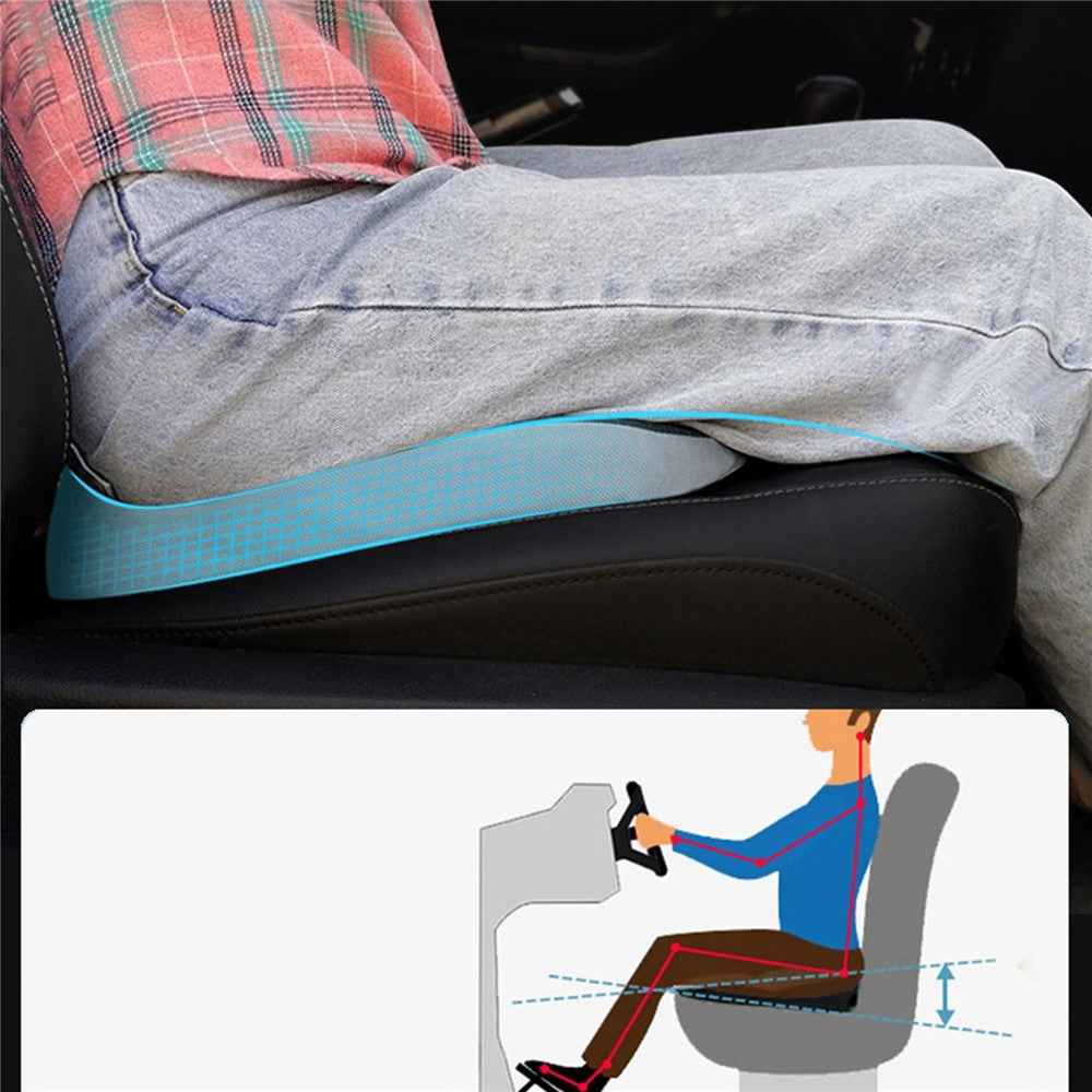 Car Seat Cushion Mesh Cloth+Memory Foam Breathable Fatigue Relief Seat Cushion - Beige