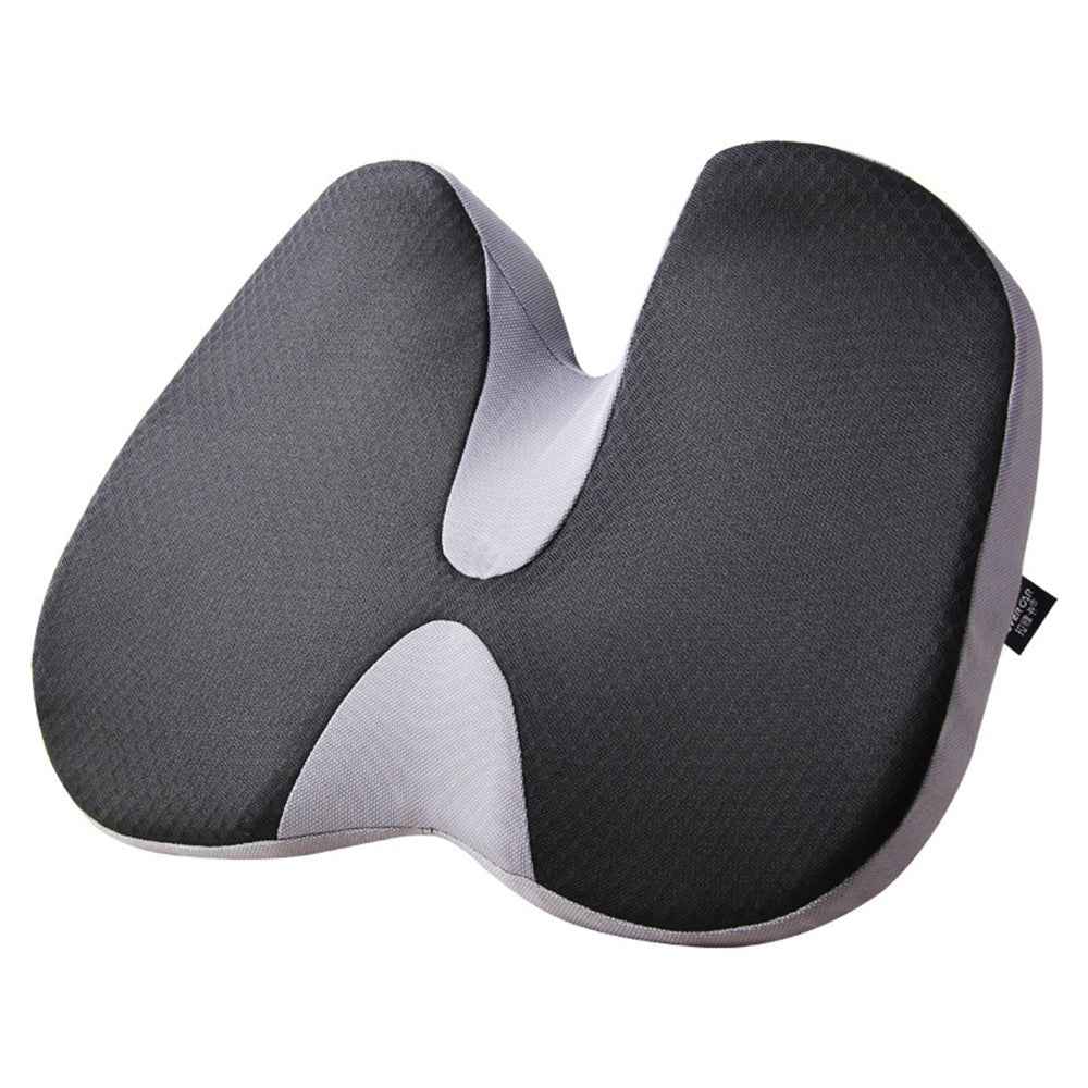 Car Seat Cushion Mesh Cloth+Memory Foam Breathable Fatigue Relief Seat Cushion - Grey