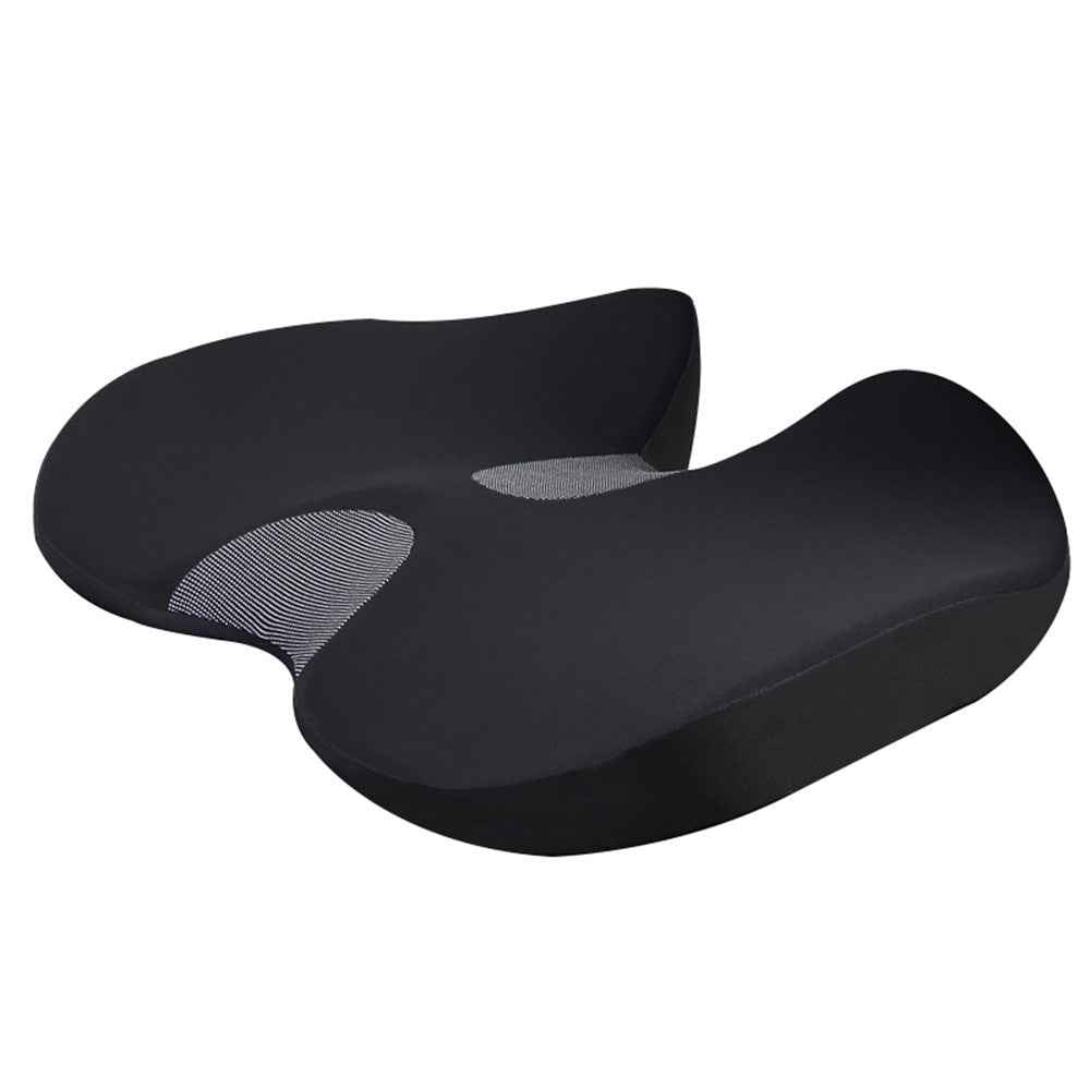 Car Seat Cushion Mesh Cloth+Memory Foam Breathable Fatigue Relief Seat Cushion - Fashion Black
