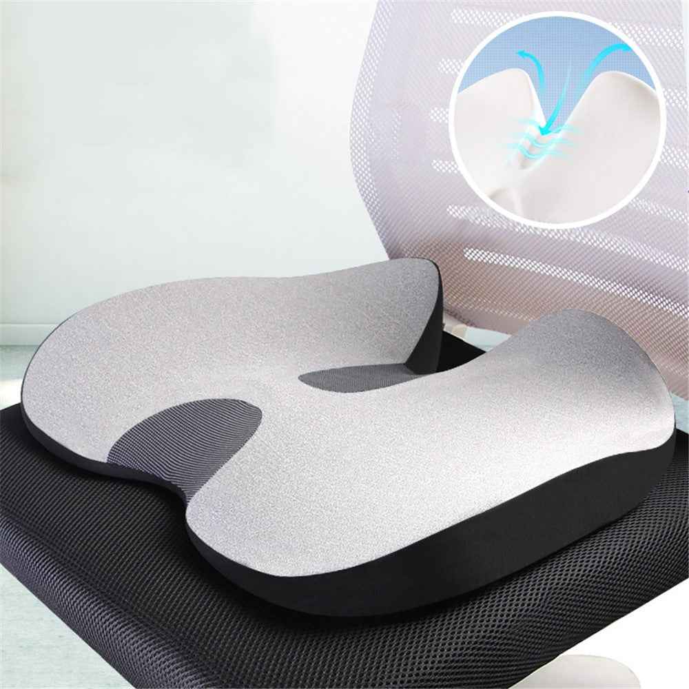 Car Seat Cushion Mesh Cloth+Memory Foam Breathable Fatigue Relief Seat Cushion - Modern Gray