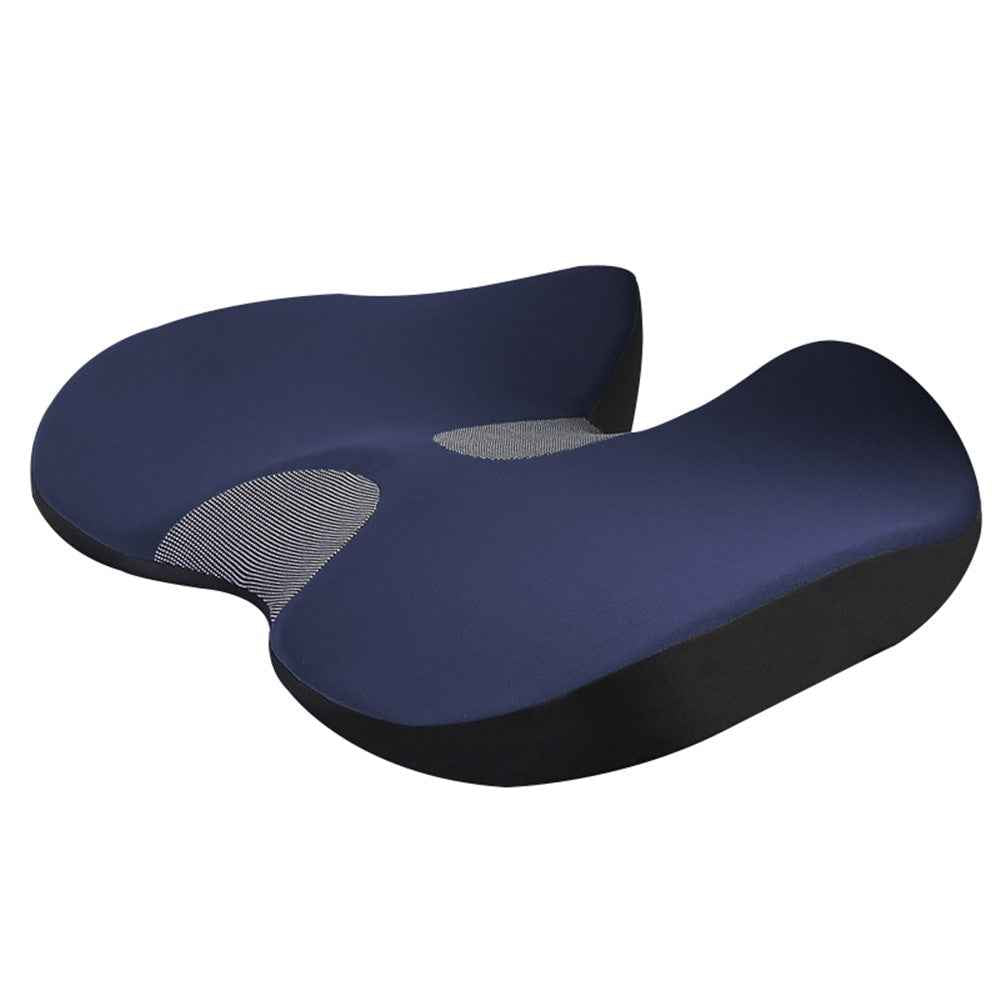 Car Seat Cushion Mesh Cloth+Memory Foam Breathable Fatigue Relief Seat Cushion - Navy Blue