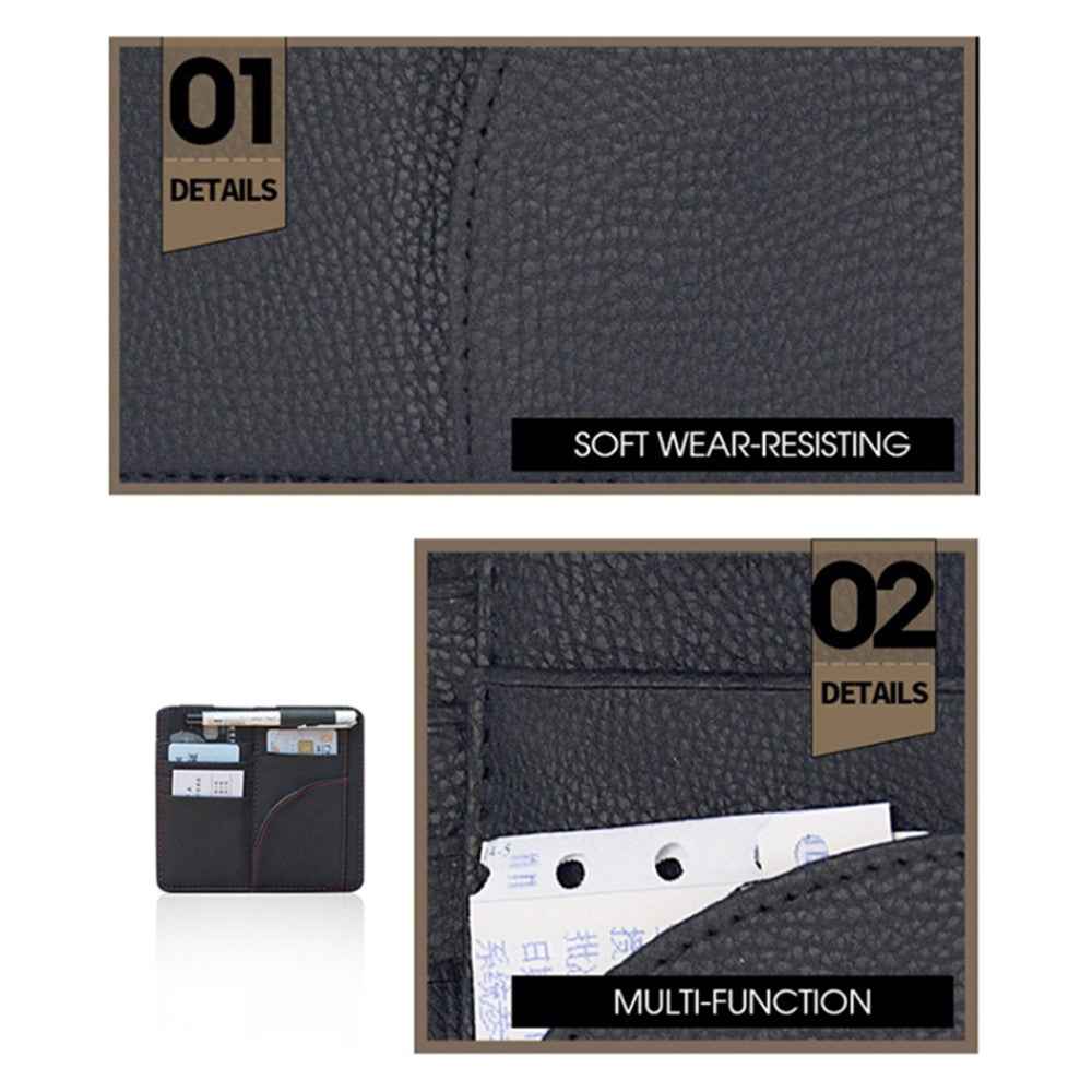 Car Sun Visor Storage Bag PU Leather Cards Bills Driver License Holder Bag - Orange