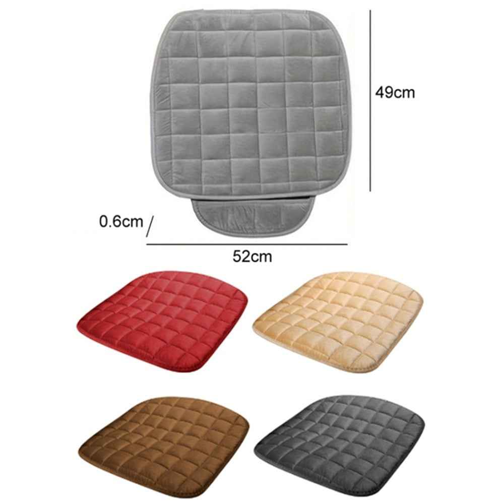 Non-slip Winter Car Front Seat Cover Pad Universal Warm Velvet Cushion with Pocket - Purple