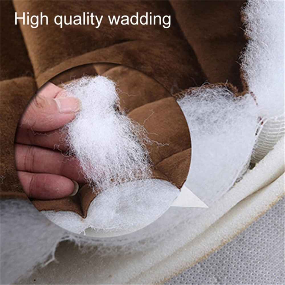 Non-slip Winter Car Front Seat Cover Pad Universal Warm Velvet Cushion with Pocket - Coffee