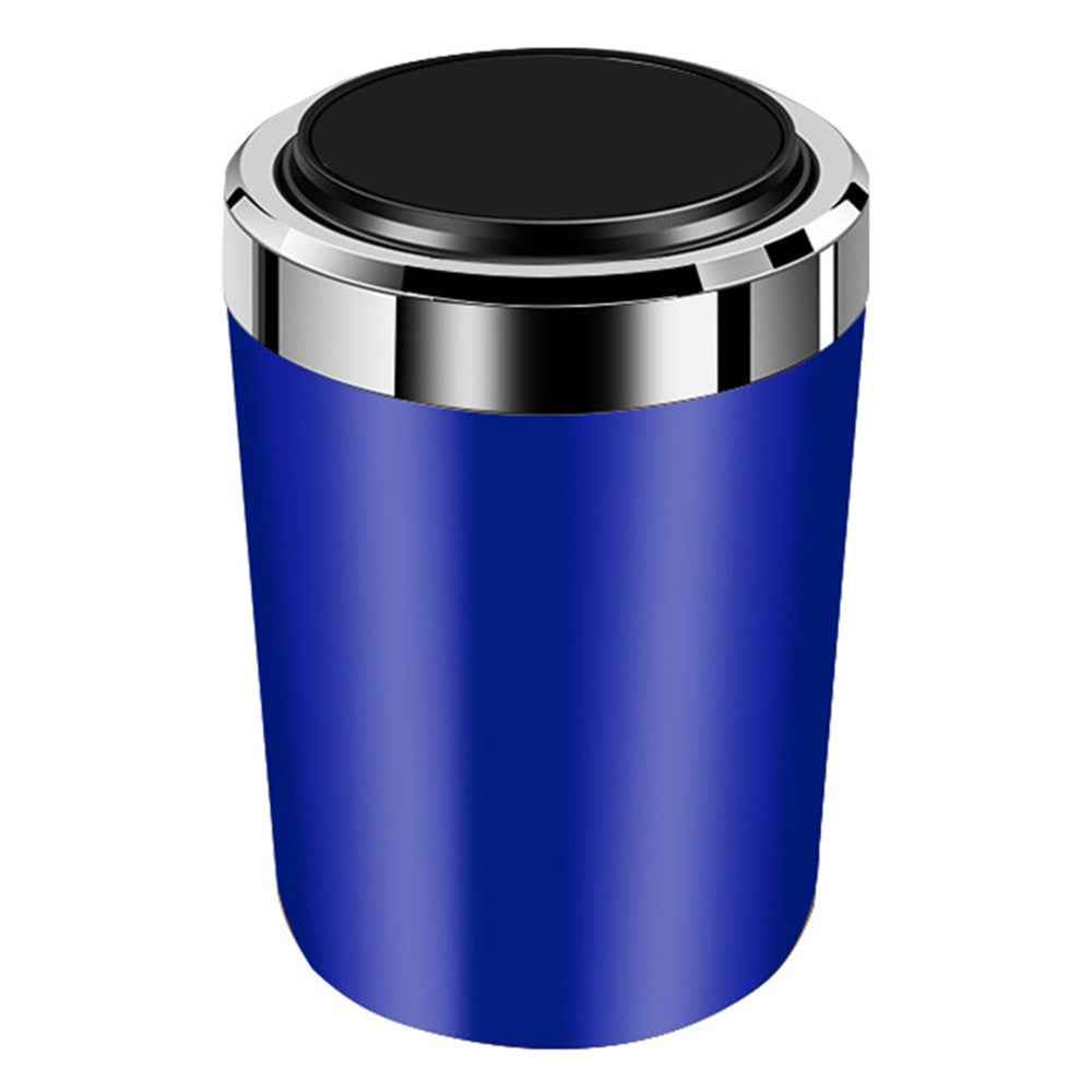 ABS+Metal Liner LED Light Car Ashtray Vehicle Interior Garbage Can Ashtray with Lid - Blue