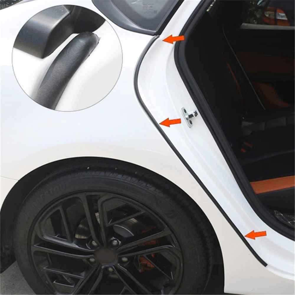 20m 5-Hole Car Door Hood Trunk Seal Strip Vehicle Rubber Noise Insulation Adhesive Strip