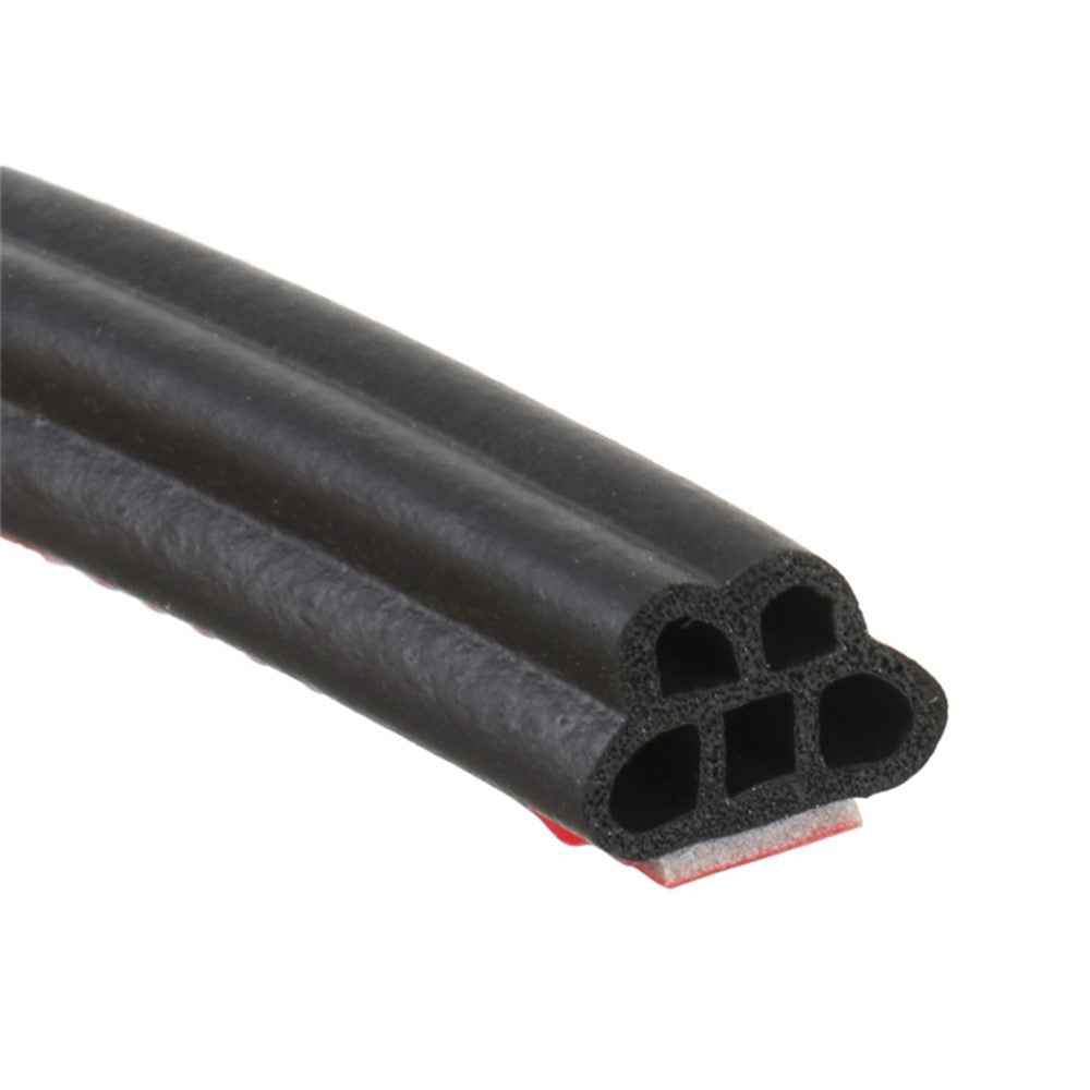 10m 5-Hole Car Door Hood Trunk Rubber Seal Strip Vehicle Door Noise Insulation Anti-collision Adhesive Strip
