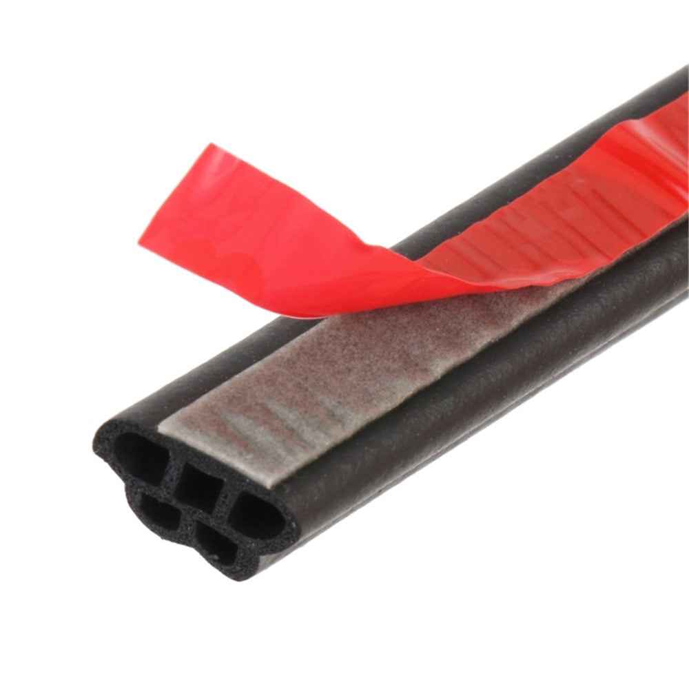 10m 5-Hole Car Door Hood Trunk Rubber Seal Strip Vehicle Door Noise Insulation Anti-collision Adhesive Strip