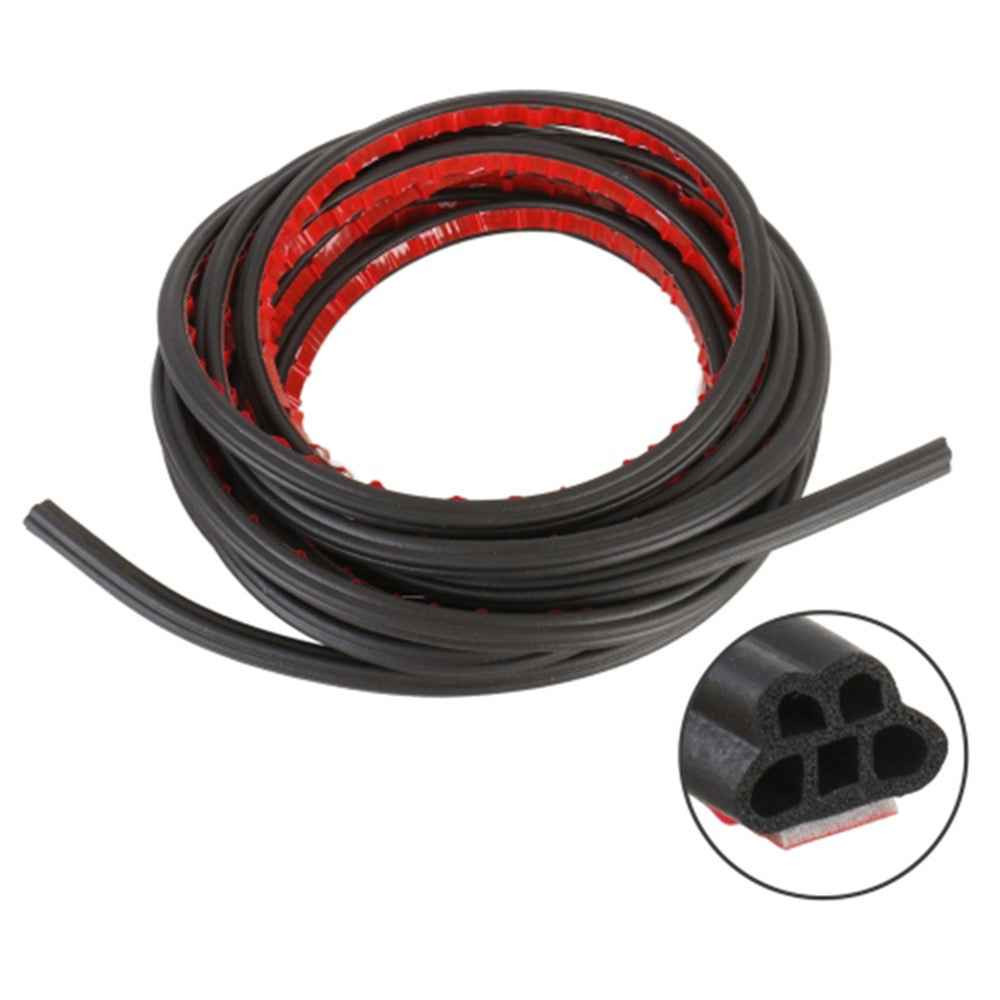 5m 5-Hole Car Door Rubber Sealing Strip Vehicle Door Hood Trunk Soundproof Anti-collision Adhesive Strip