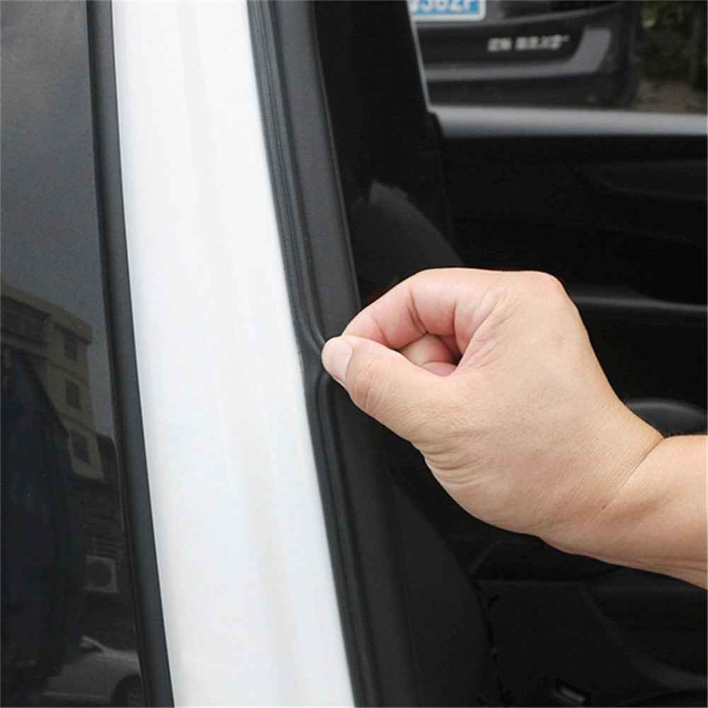 5m 5-Hole Car Door Rubber Sealing Strip Vehicle Door Hood Trunk Soundproof Anti-collision Adhesive Strip