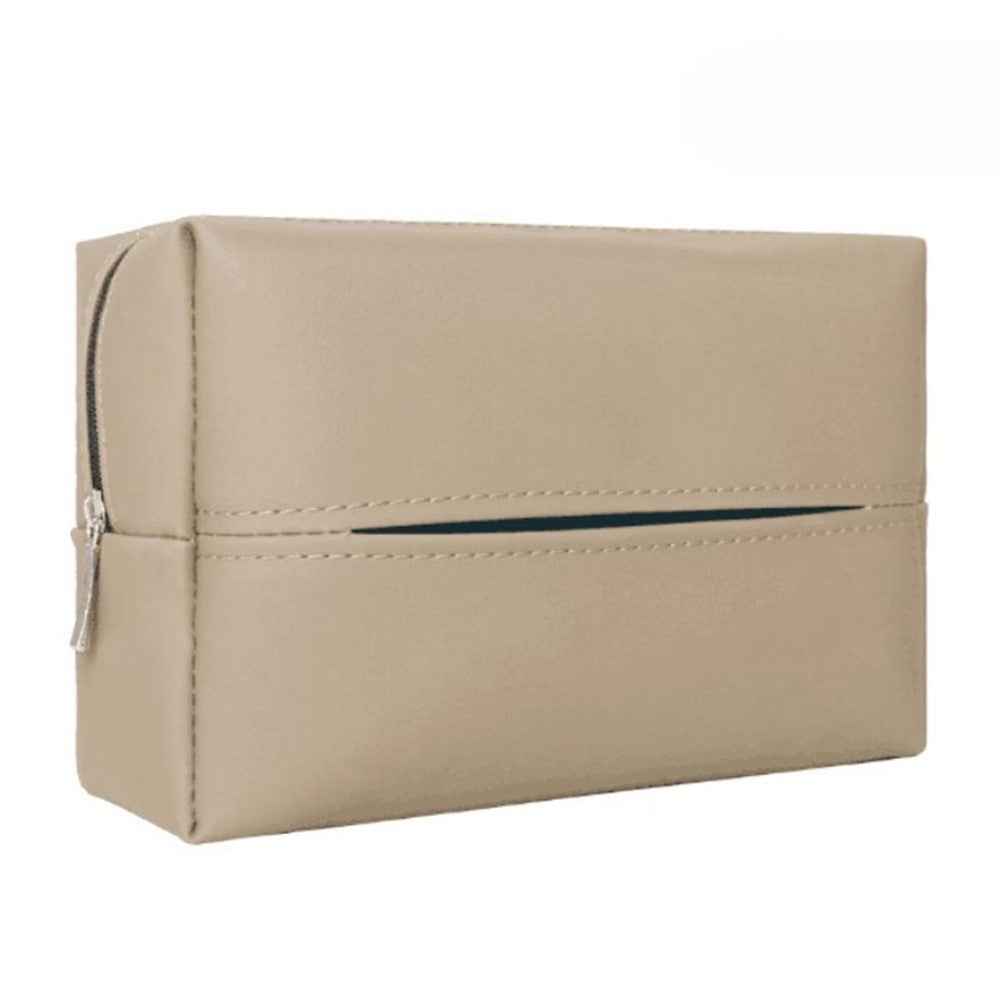Napa Leather Car Tissue Box Holder Back Seat Headrest Hanging Tissue Box - Beige