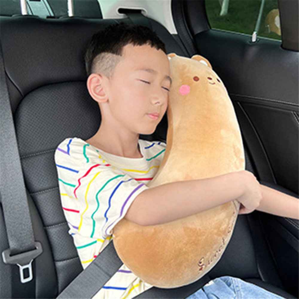 20x50cm Comfortable Cartoon Car Shoulder Pad Pillow Safety Belt Cushion for Neck Support - Bear