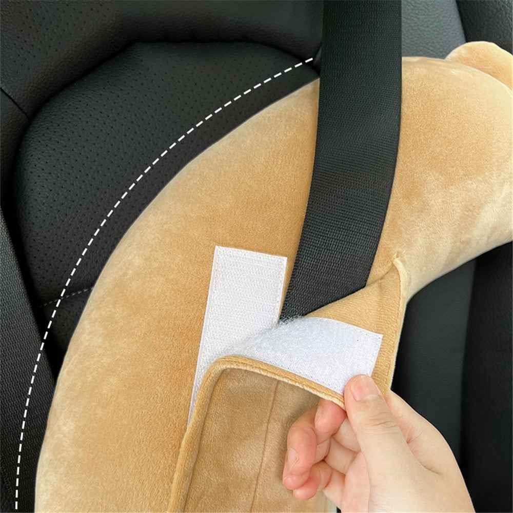 20x50cm Comfortable Cartoon Car Shoulder Pad Pillow Safety Belt Cushion for Neck Support - Bear