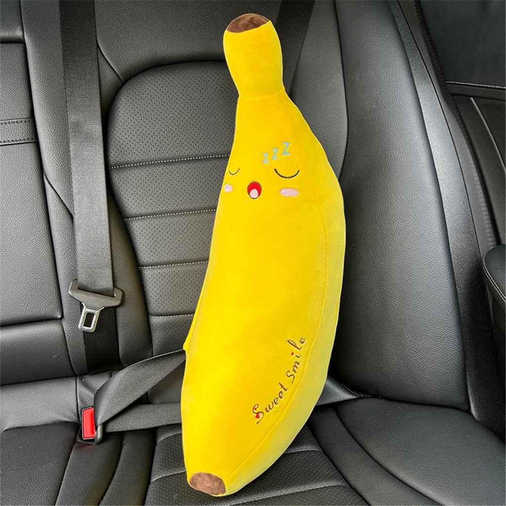 20x50cm Comfortable Cartoon Car Shoulder Pad Pillow Safety Belt Cushion for Neck Support - Banana