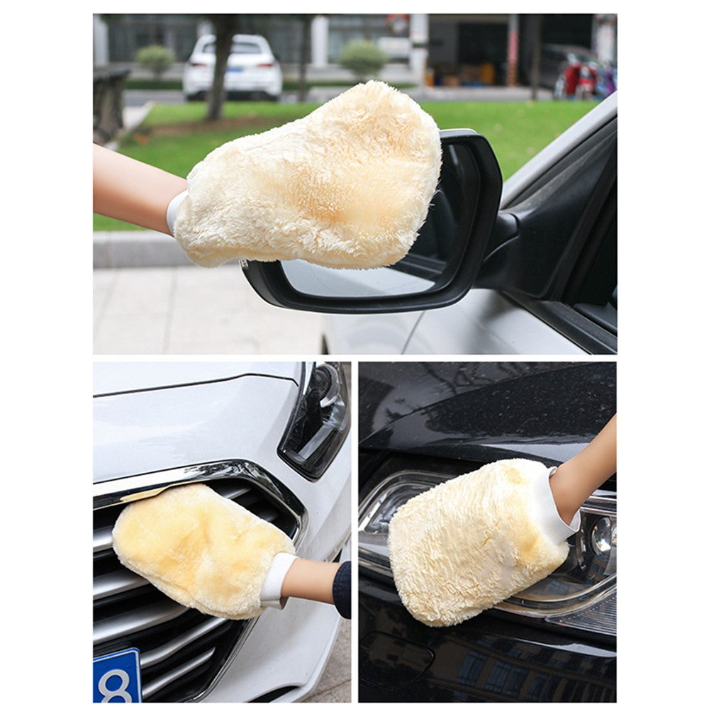 1Pc Car Cleaning Glove Soft Microfiber Double-sided Washing Mitt Auto Wash Supplies