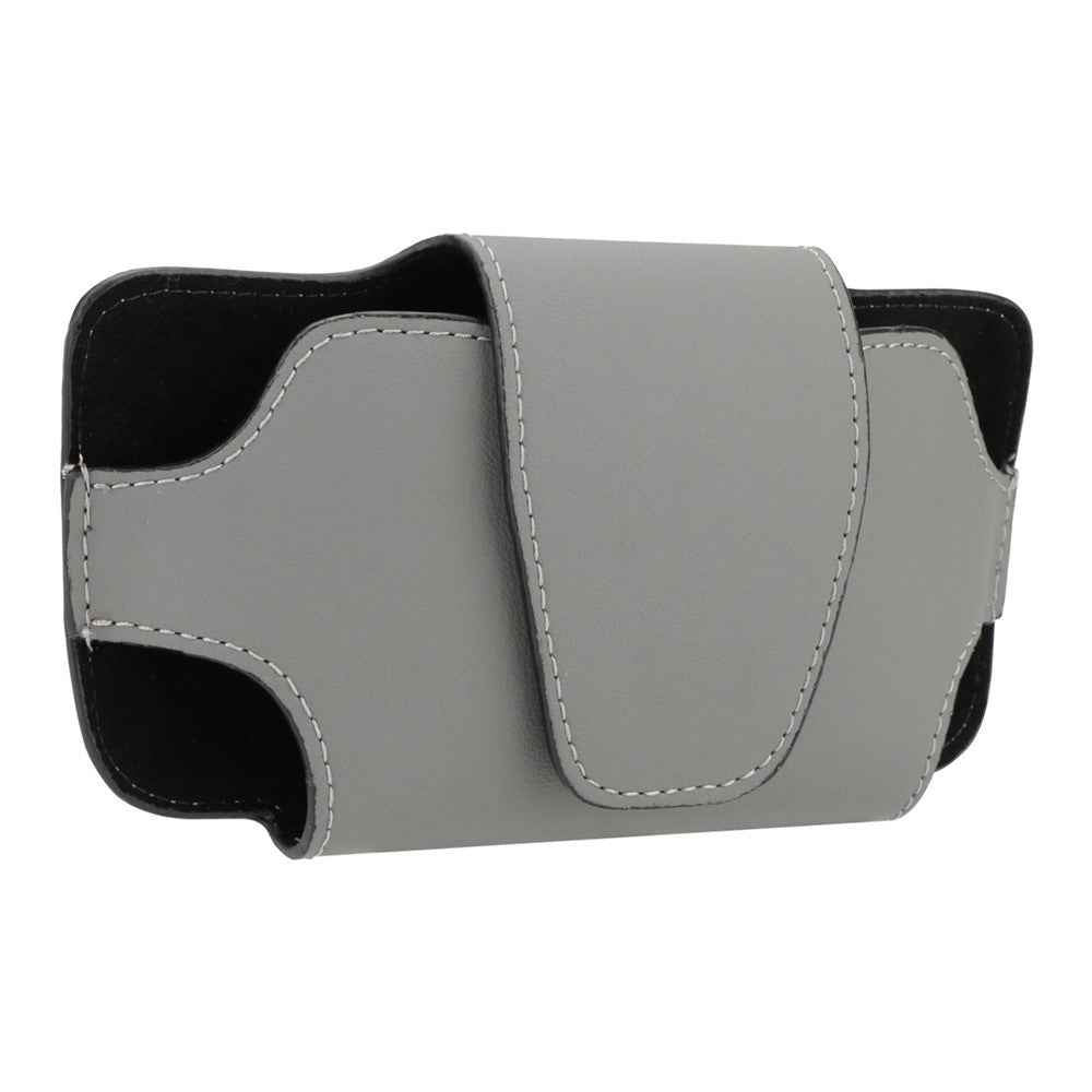 Nappa Texture PU Leather Car Glasses Storage Case Sun Visor Clip Sunglasses Holder - Grey