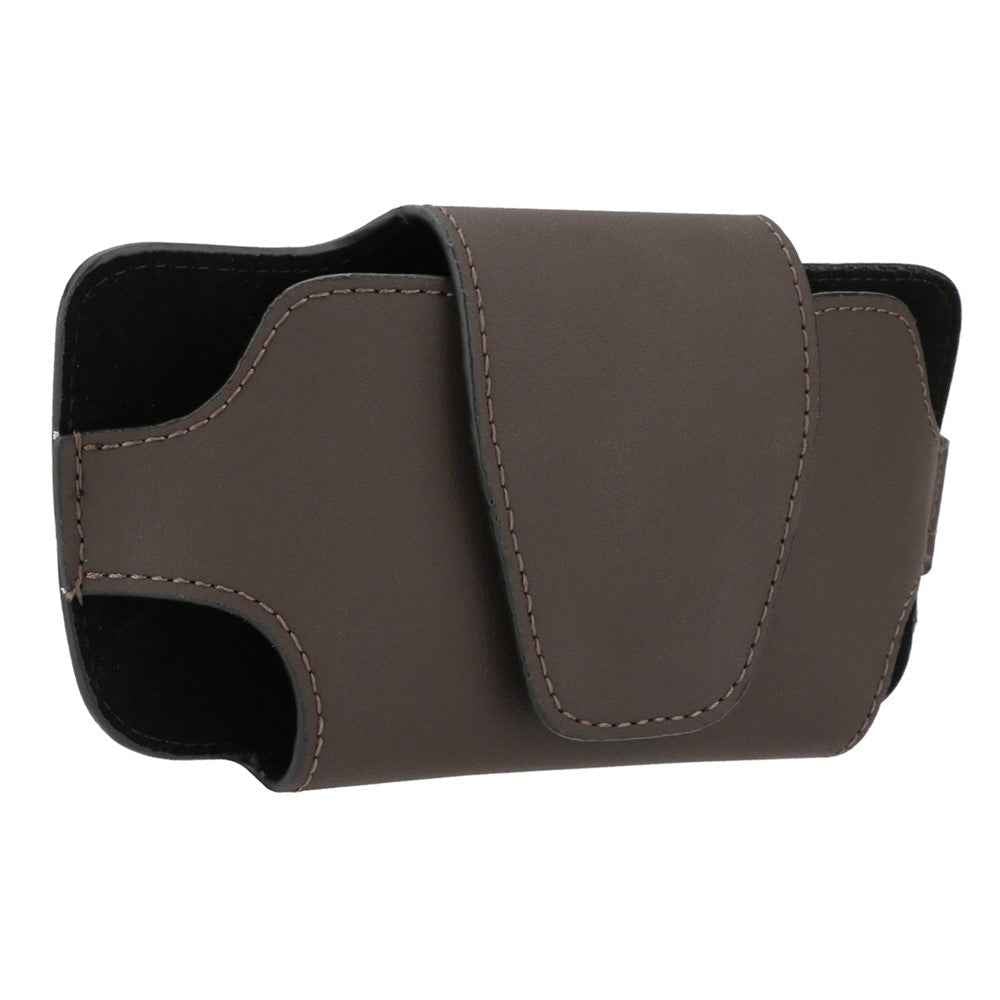 Nappa Texture PU Leather Car Glasses Storage Case Sun Visor Clip Sunglasses Holder - Brown