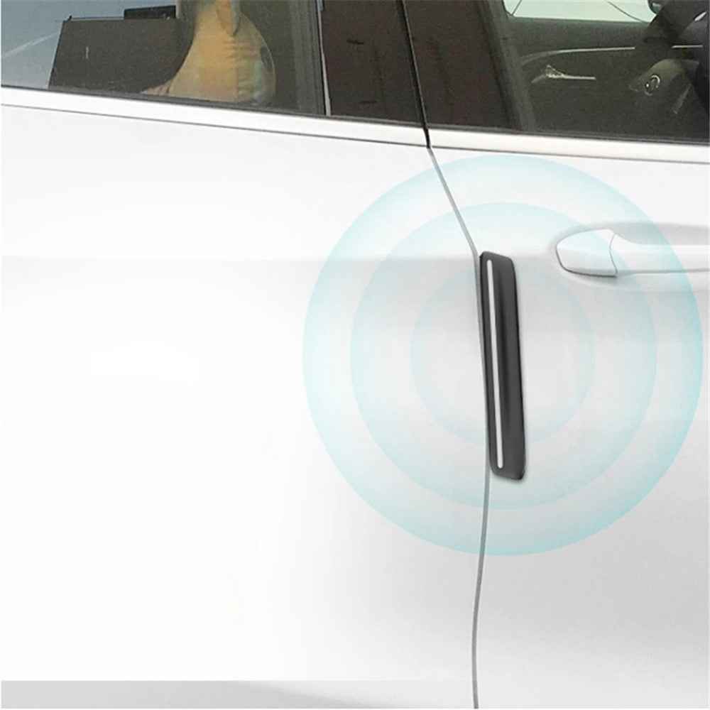 4Pcs Universal Car Door Edge Protector Rearview Mirror Bumper Guard Sticker  - Black
