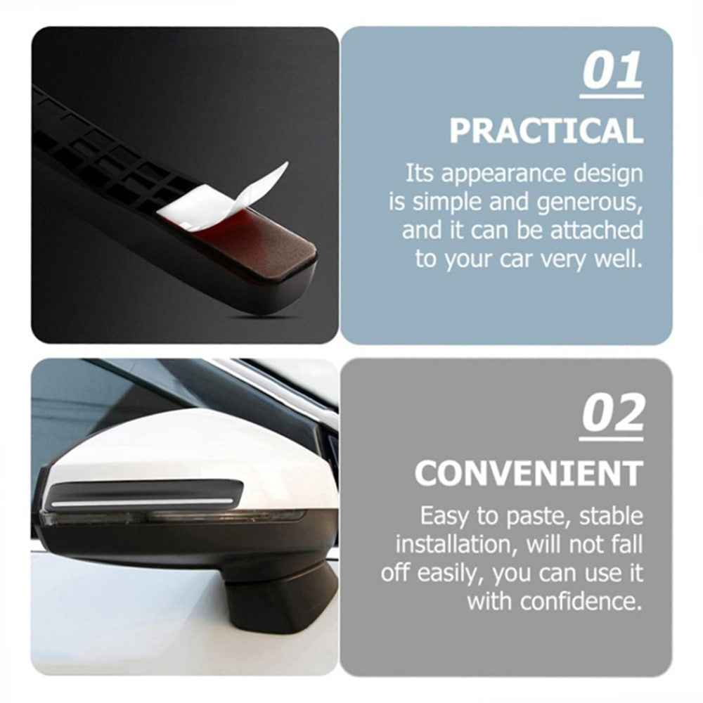 4Pcs Universal Car Door Edge Protector Rearview Mirror Bumper Guard Sticker  - White