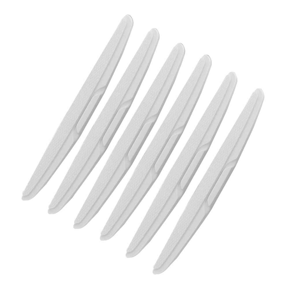 SHAN SHI 7755# 6Pcs Car Door Rearview Mirror Anti-collision Silicone Strips - White