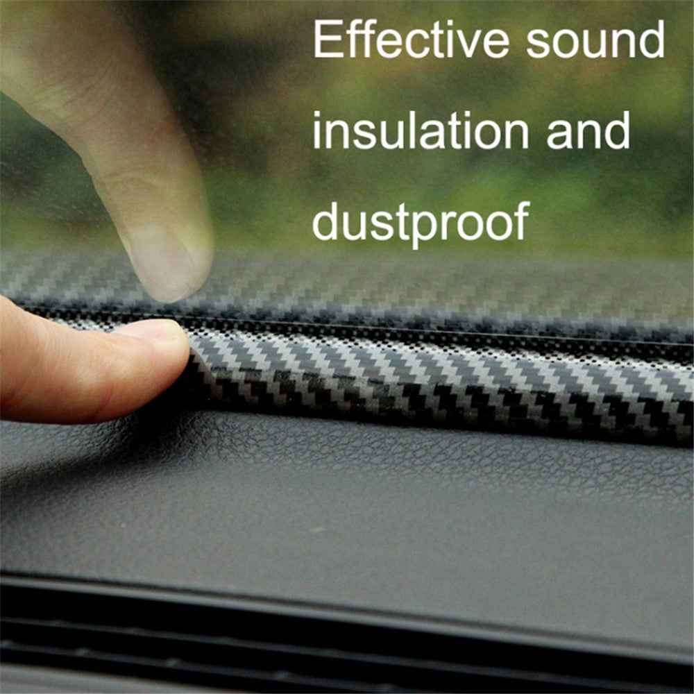 160cm Car Dashboard Seal Strip Soundproof Rubber Edges Sealing Strip - Carbon Fiber Texture